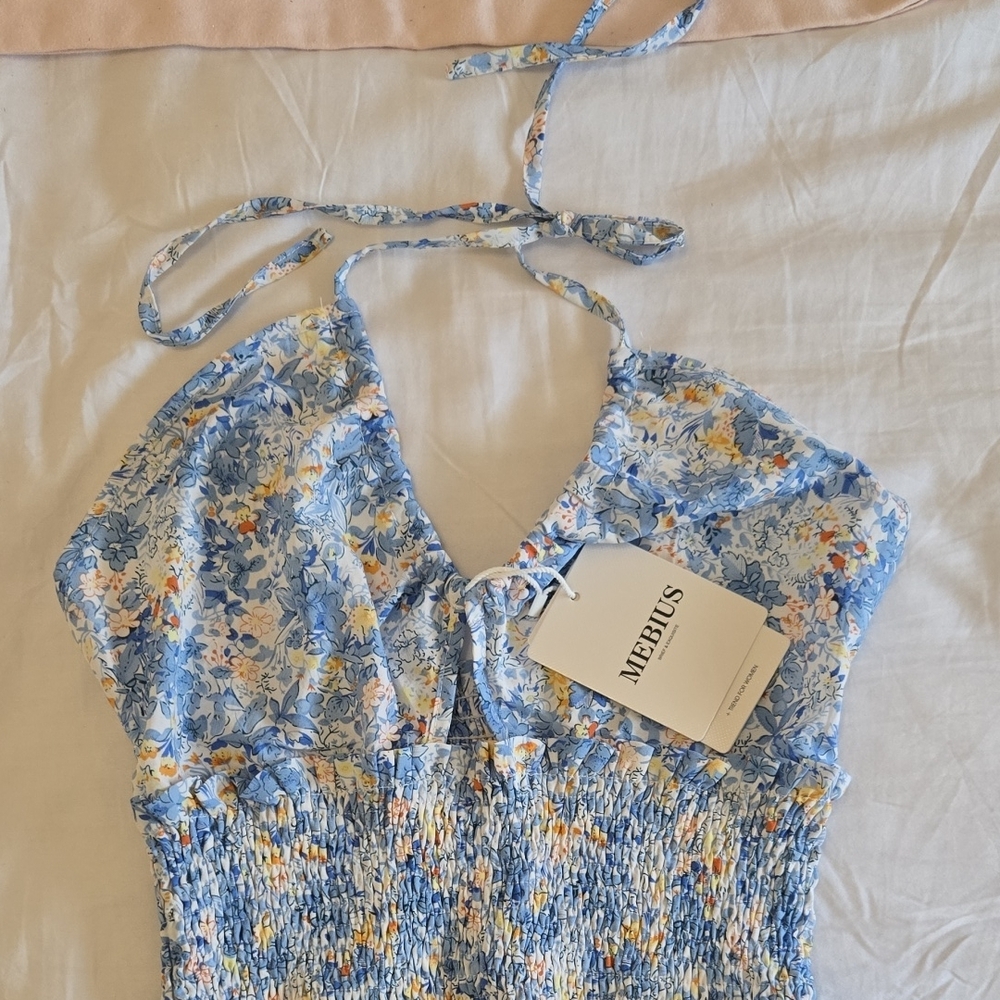 Blue Floral Ruffle Teenager Dress - Picture 5 of 6